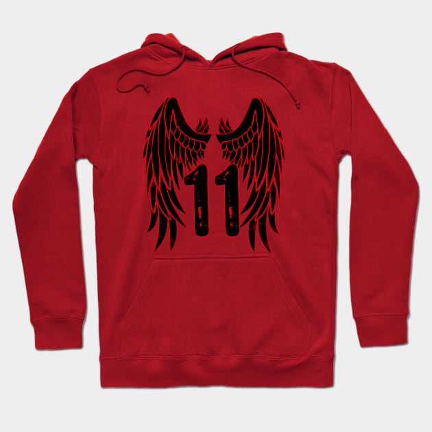 Number Eleven Angel Wings Hoodie by Scar